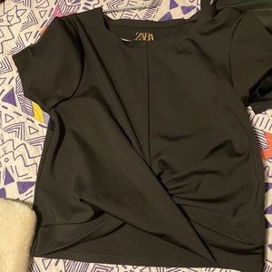 Zara girls cropped shirt